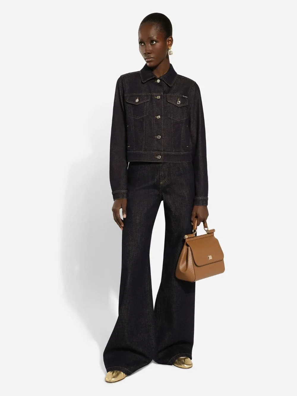 Brown Large Dauphine Leather Sicily Bag