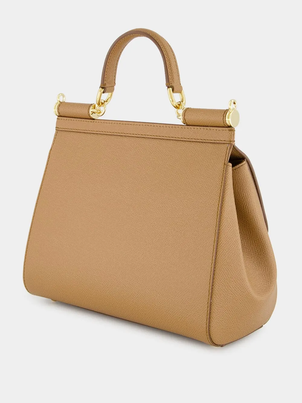 Brown Large Dauphine Leather Sicily Bag