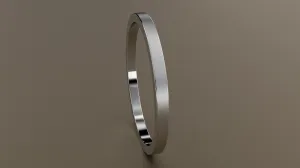 Brushed White Gold 1.5mm Flat Wedding Band