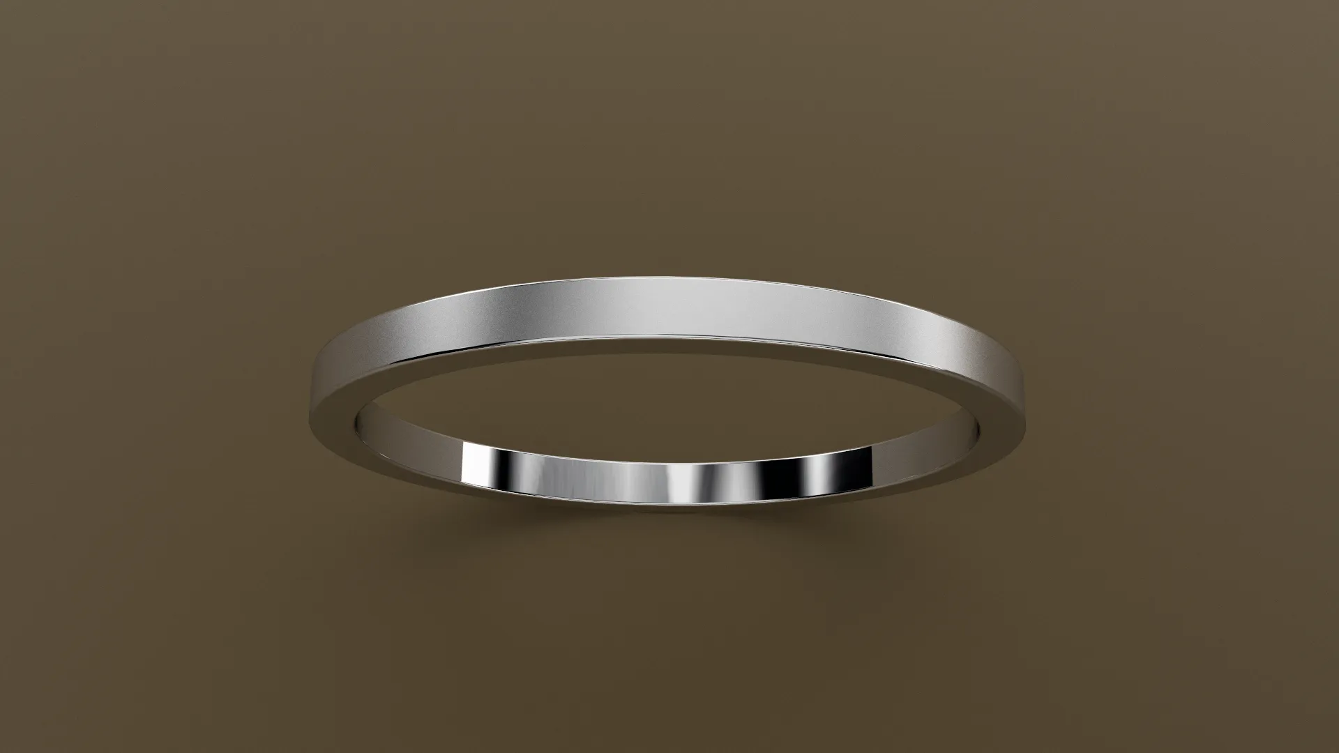 Brushed White Gold 1.5mm Flat Wedding Band