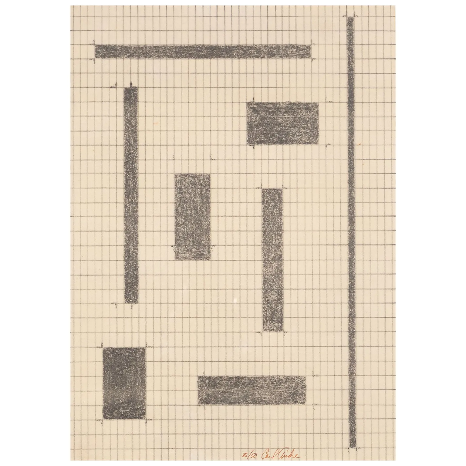 CARL ANDRE "EQUIVALENTS" LITHO, 1968