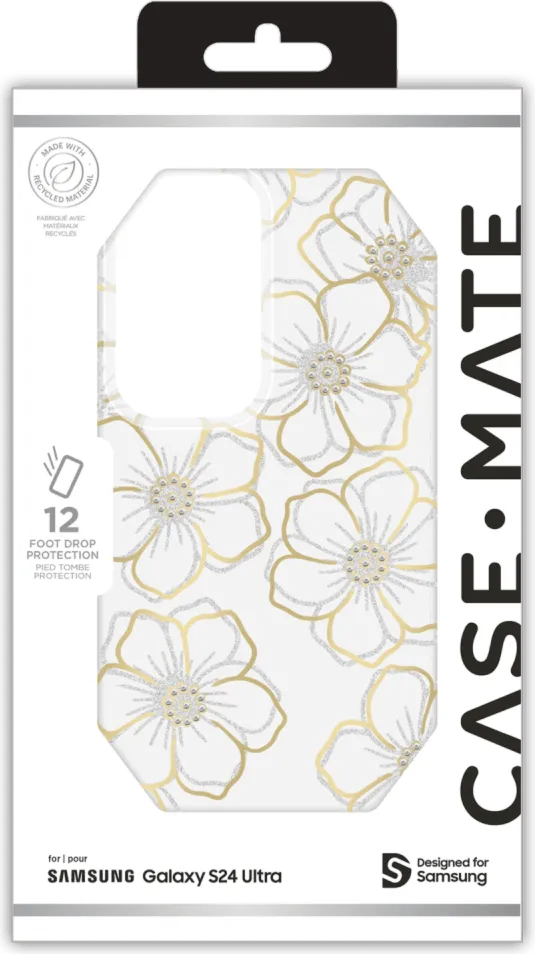 Case-mate - Floral Gems Case For Samsung Galaxy S24 Ultra - Gold