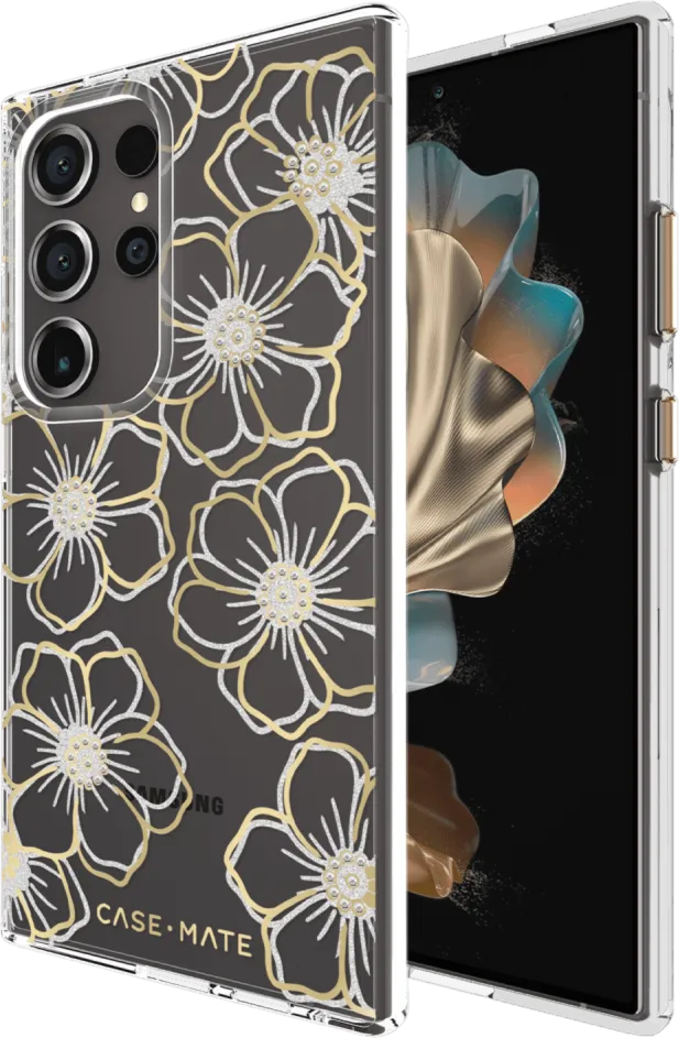 Case-mate - Floral Gems Case For Samsung Galaxy S24 Ultra - Gold