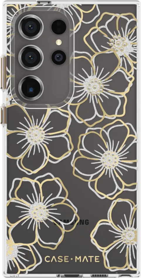 Case-mate - Floral Gems Case For Samsung Galaxy S24 Ultra - Gold