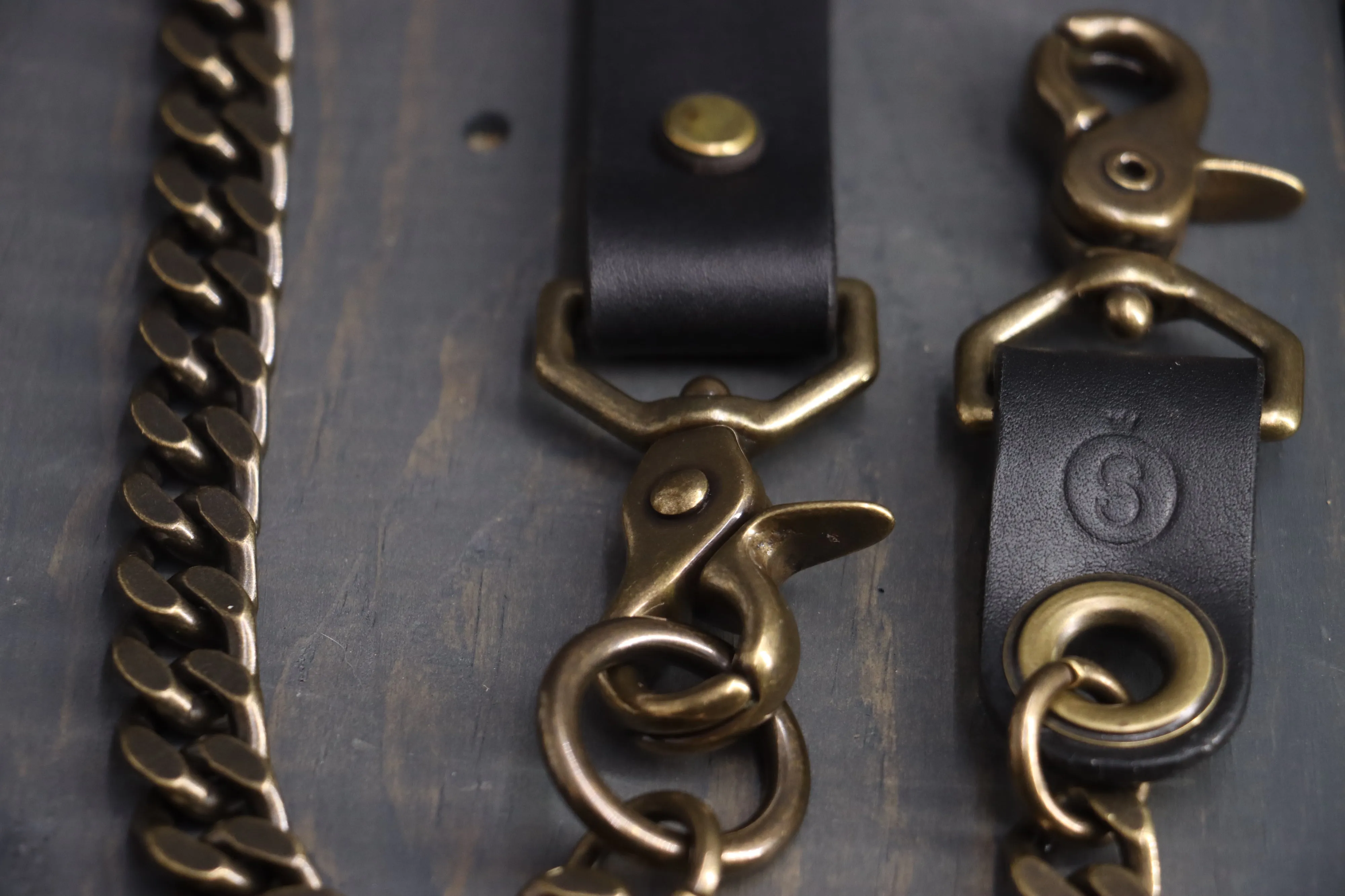 Chain Leash with Leather Handle