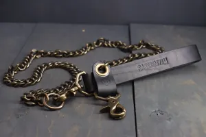 Chain Leash with Leather Handle
