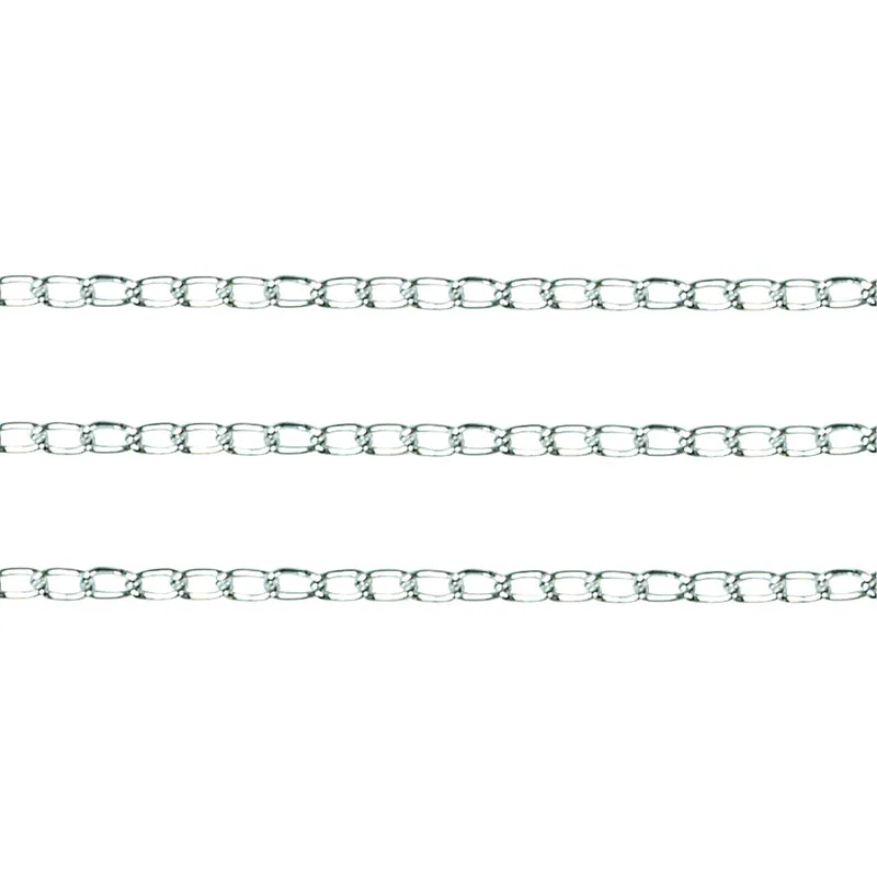 CHAIN TWISTED OVAL LINK 3X2MM SILVER 1M