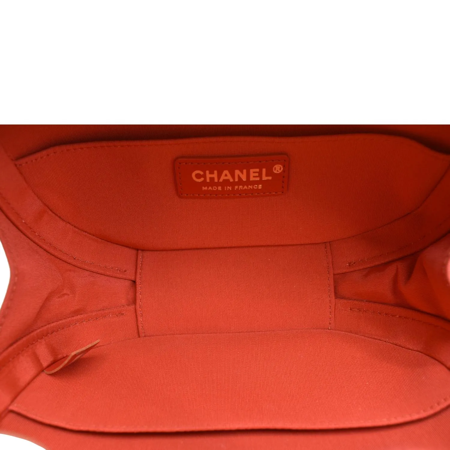 CHANEL Crumpled Calfskin Leather Vanity Case Crossbody Bag Red