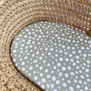 Changing Basket Mat Liner - Sage Spotty