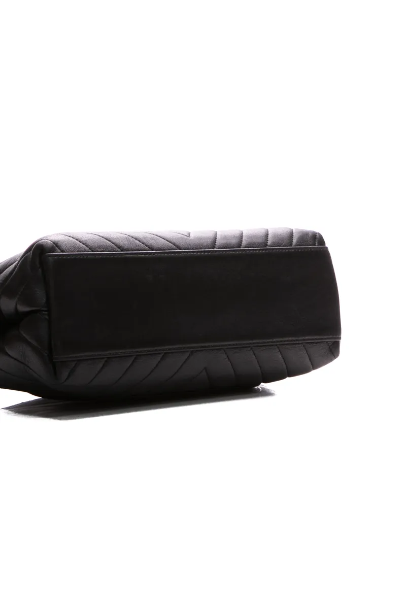Chevron Chain Top Handle Bag
