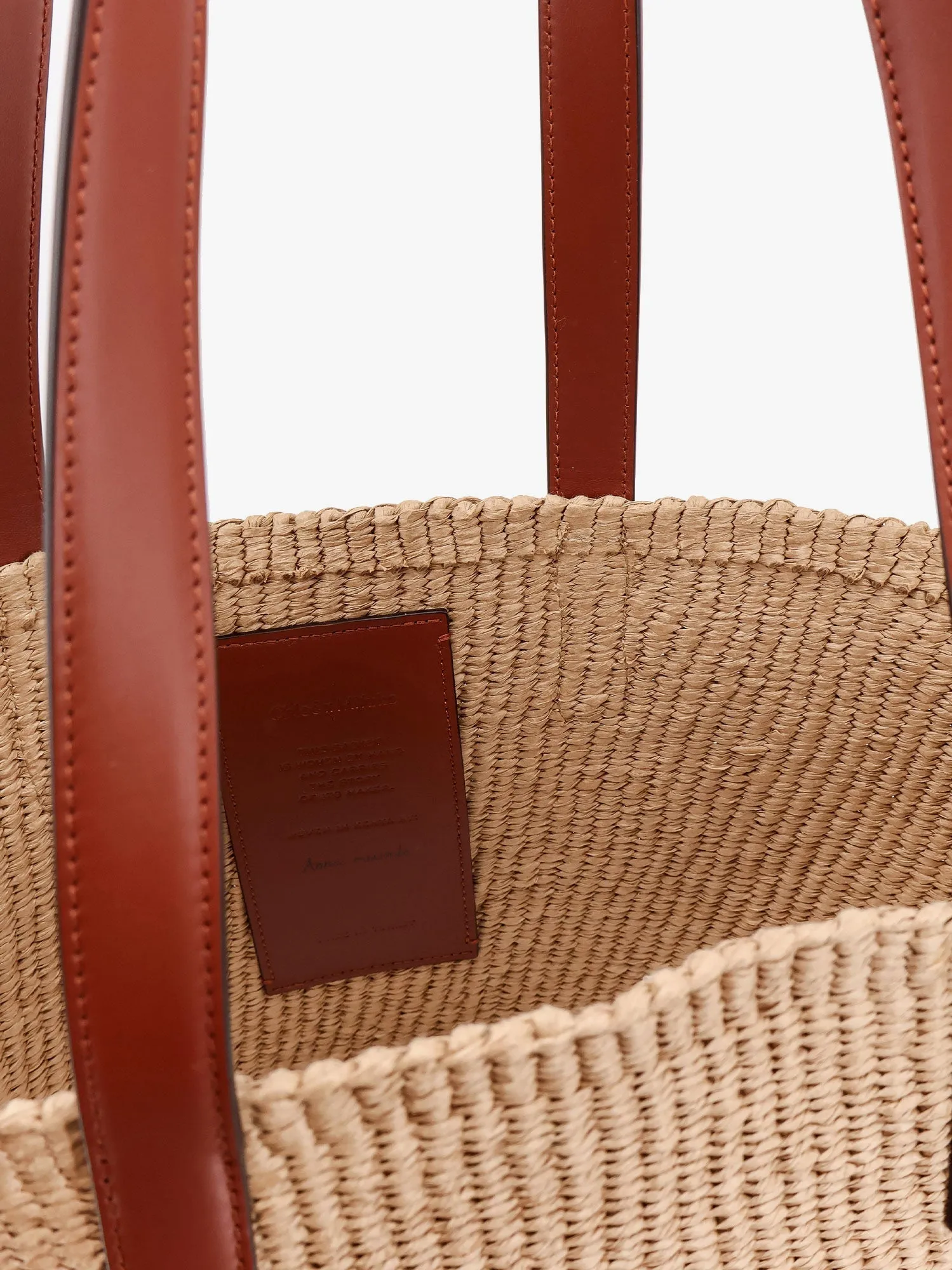 Chloe' Horse Medal Rafia Shoulder Bag