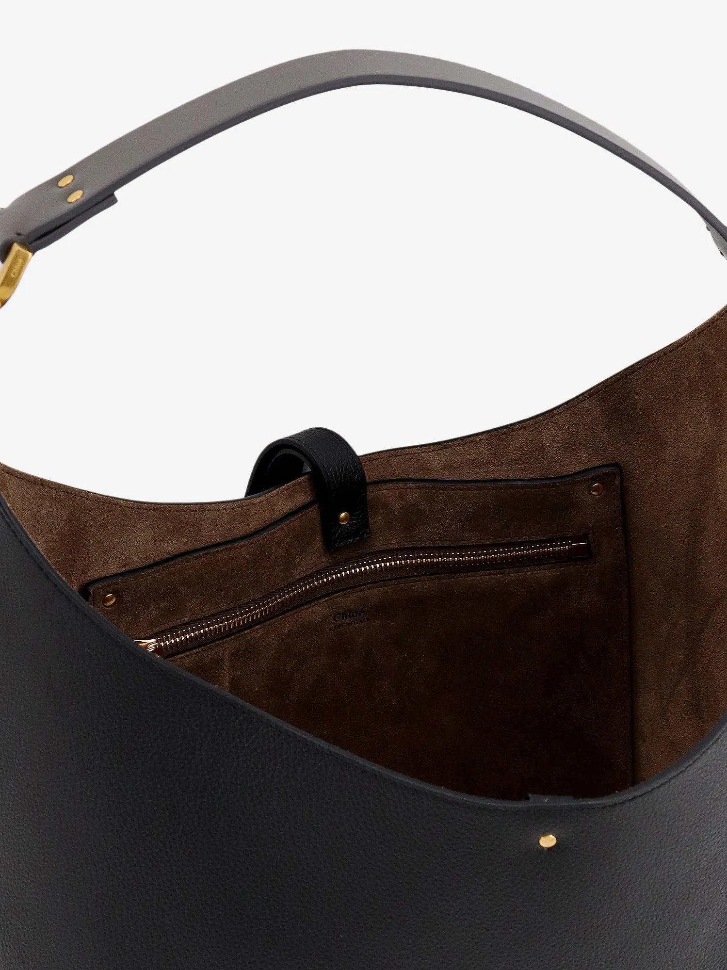 Chloe' Leather Shoulder Bag Wih Iconic Metal Detail