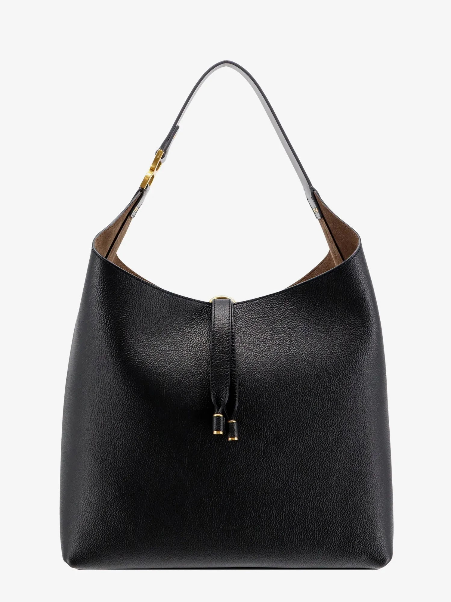 Chloe' Leather Shoulder Bag Wih Iconic Metal Detail