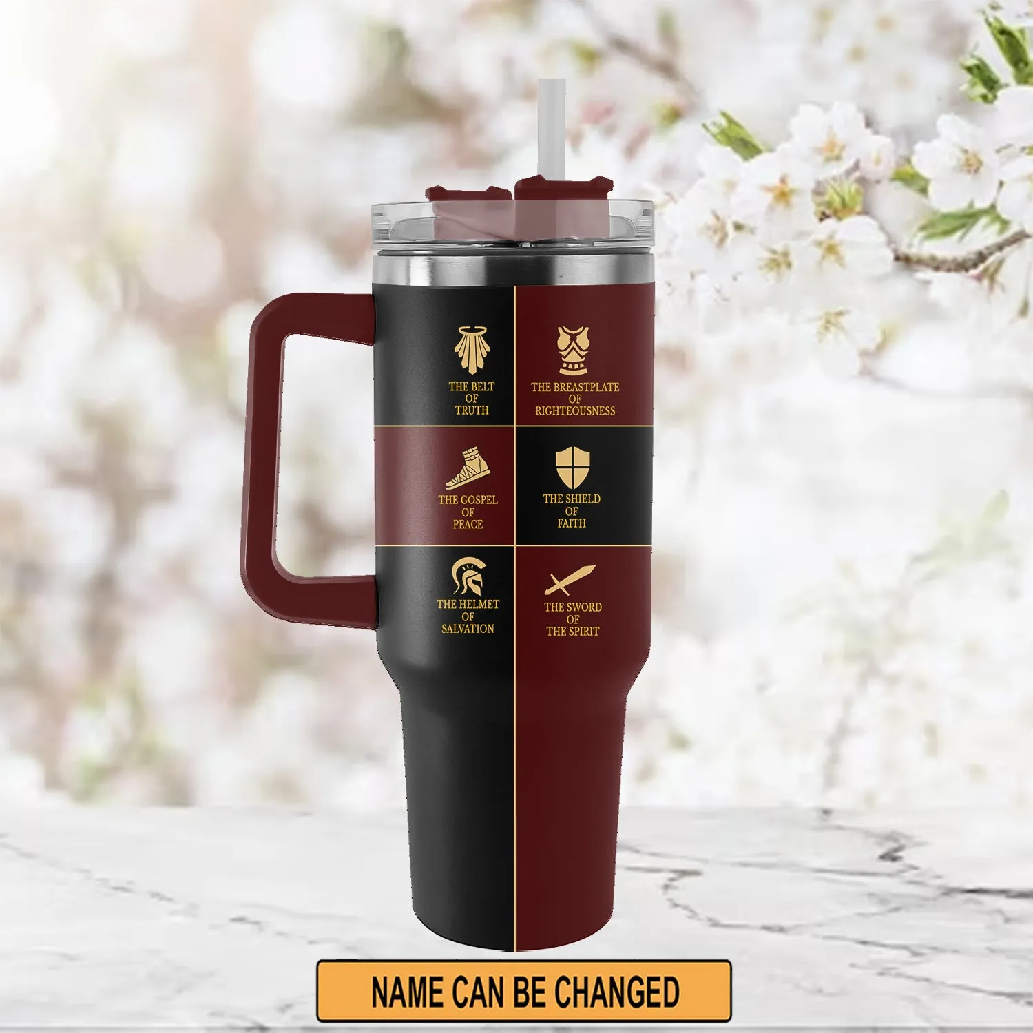 Christianartbag Drinkware, Put On The Full Armor Of God Personalized Tumbler With Handle, Personalized Tumbler With Handle, Tumbler With Handle, Christmas Gift, CAB02280823
