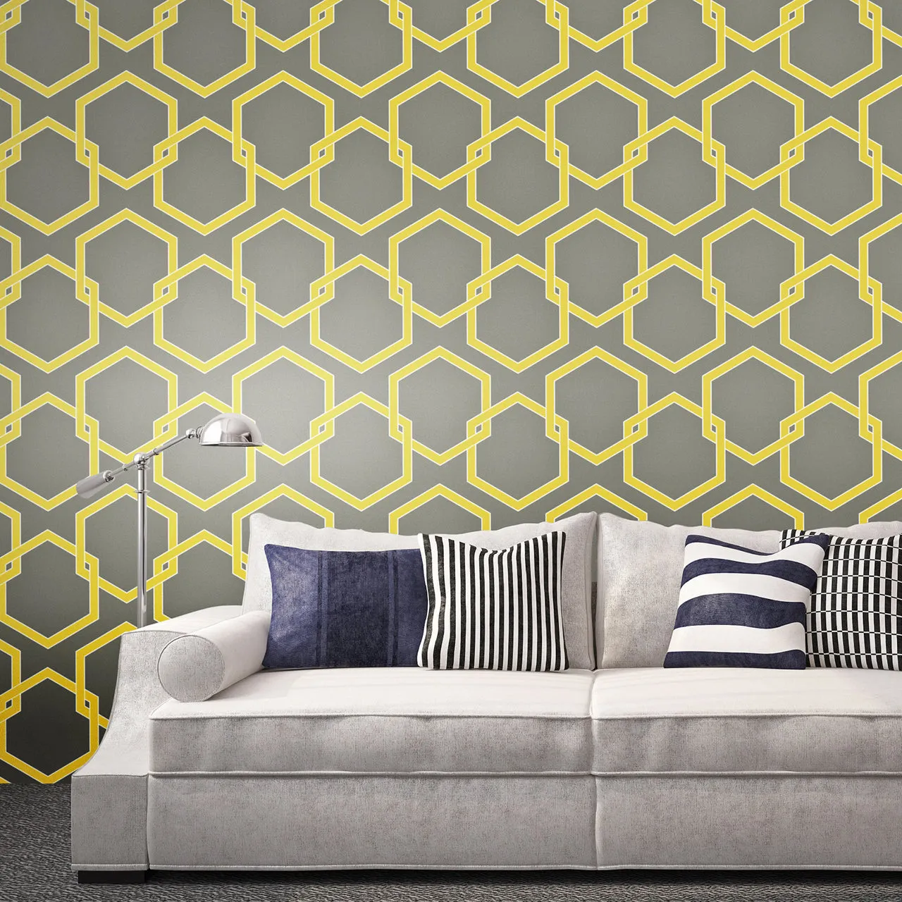 Citron HO047 Honeycomb Self-Adhesive Wallpaper