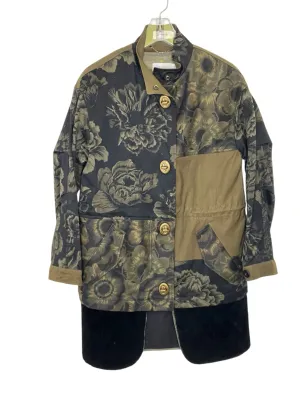 Coach Size 2 Green Print Pre-Owned Coat- Ladies