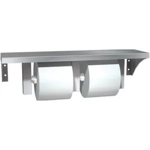 Commercial Toilet Paper Dispenser/Shelf, 5" W x 18 L, Wall-Mounted, Stainless Steel w/ Satin Finish" ASI 0697-GAL