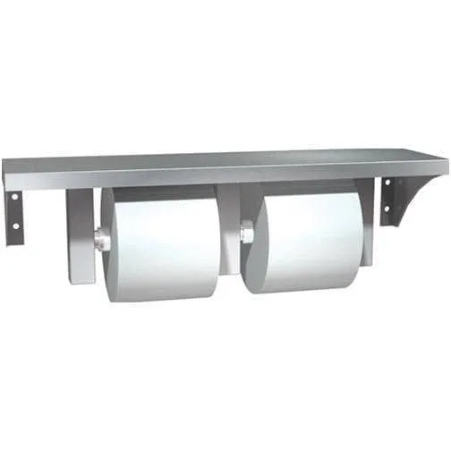 Commercial Toilet Paper Dispenser/Shelf, 5" W x 18 L, Wall-Mounted, Stainless Steel w/ Satin Finish" ASI 0697-GAL