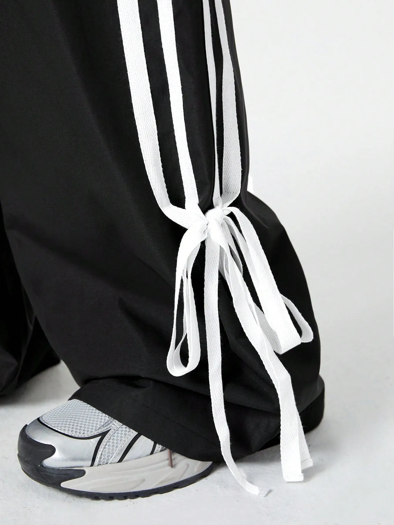 Coolane Street-Style Casual Women Spring/Summer Contrast Trim Tie-Waist Bowknot Long Pants