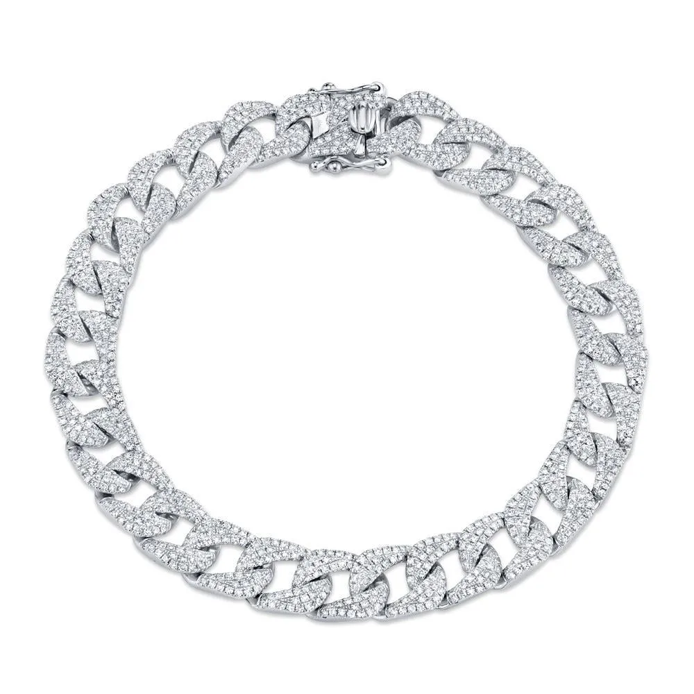 Cuban Link Diamond Bracelet (3-row)