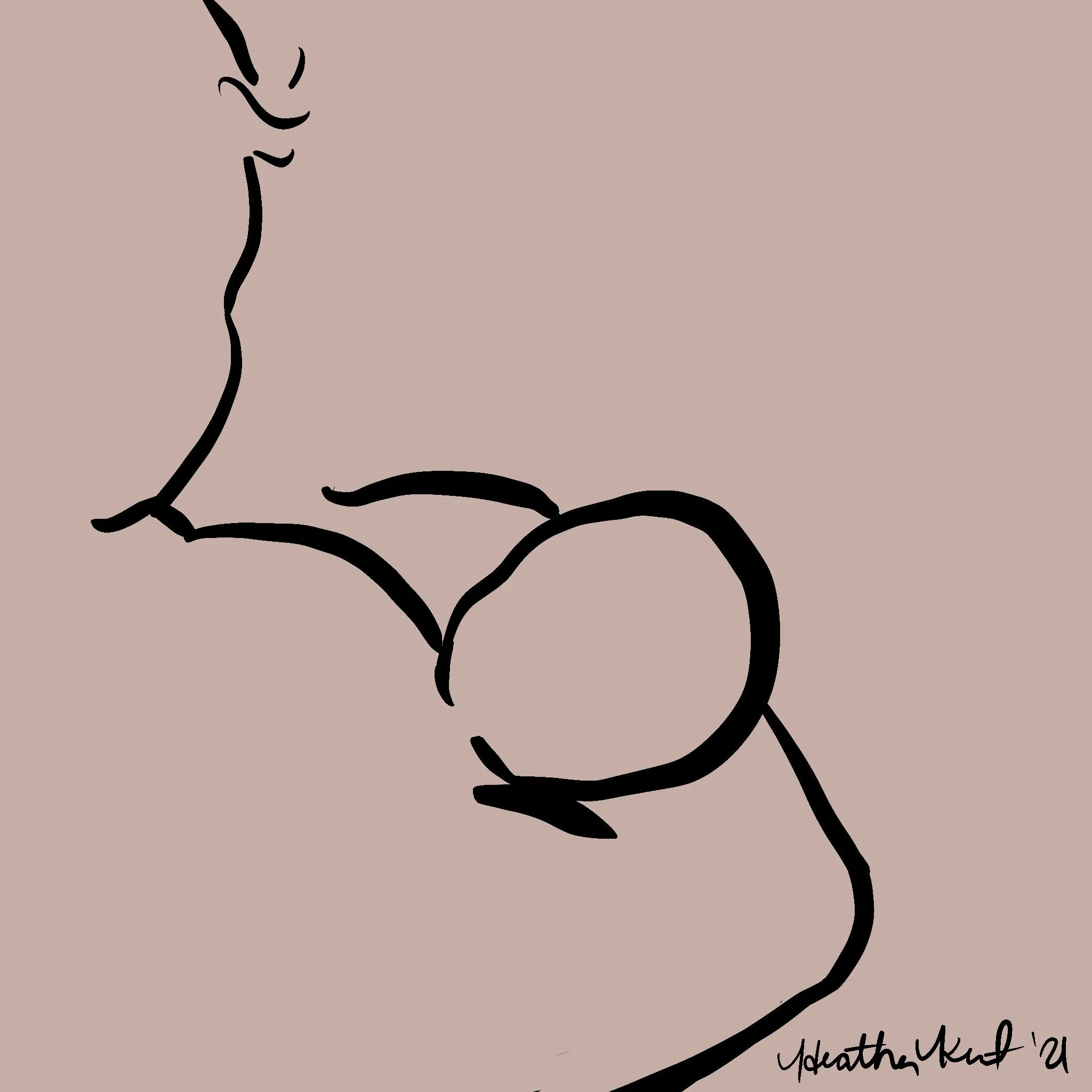 Custom Figure Drawing, Digital Minimalist Art - Print Your Own