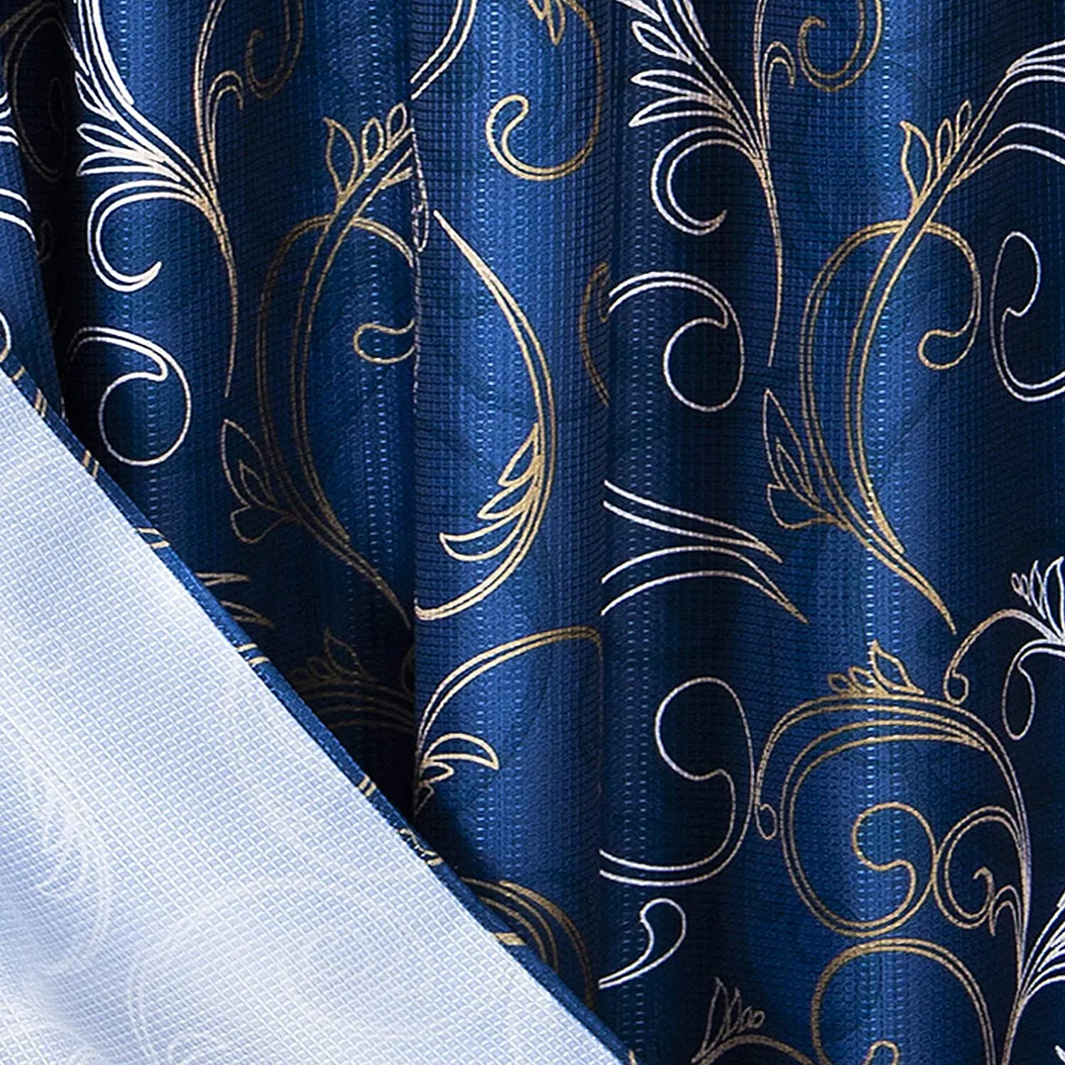 Dainty Home Smart Design Complete 2 in 1 Waffle Weave Hotel Spa Style Fabric Shower Curtain Snap On/Off Waterproof Detachable Liner Set