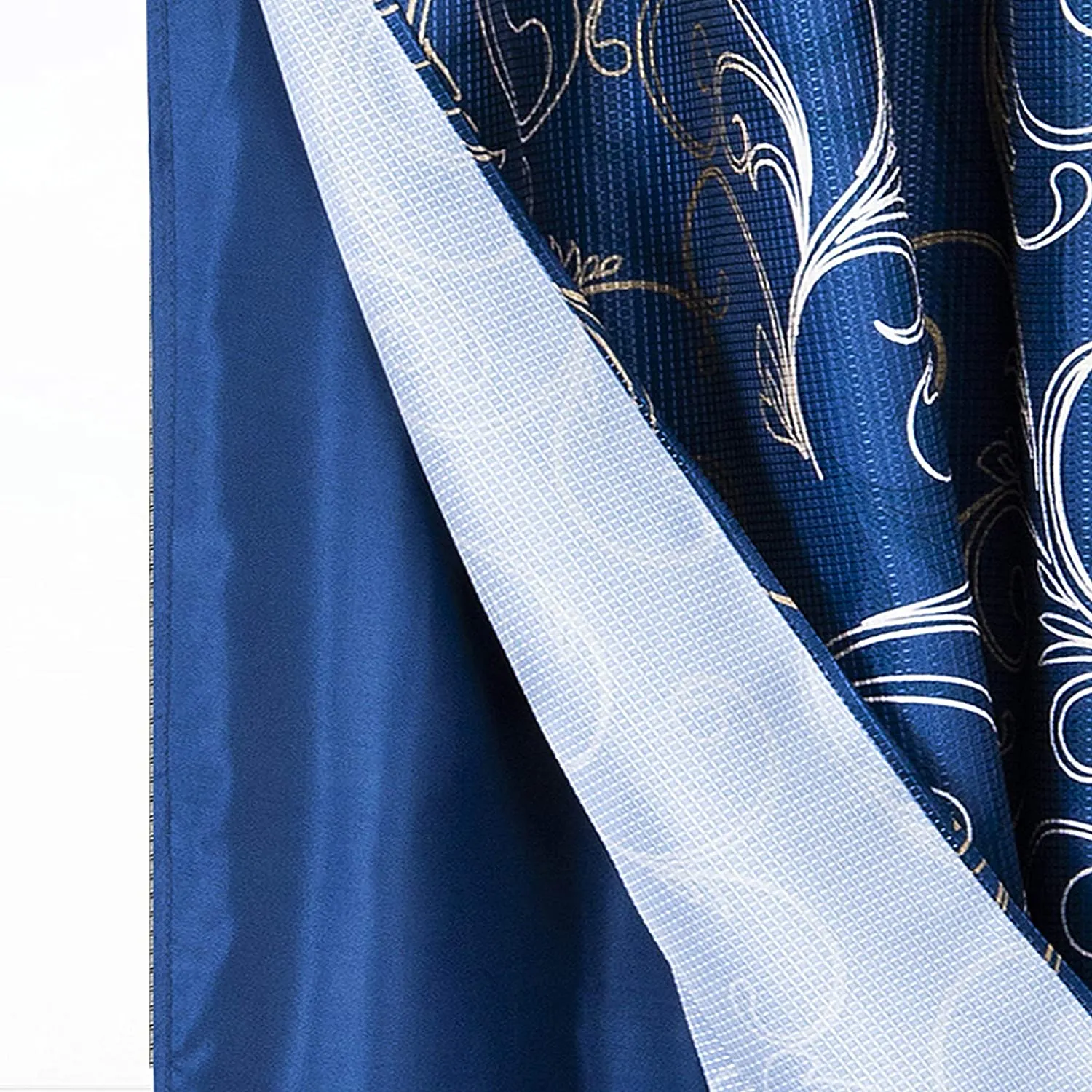 Dainty Home Smart Design Complete 2 in 1 Waffle Weave Hotel Spa Style Fabric Shower Curtain Snap On/Off Waterproof Detachable Liner Set