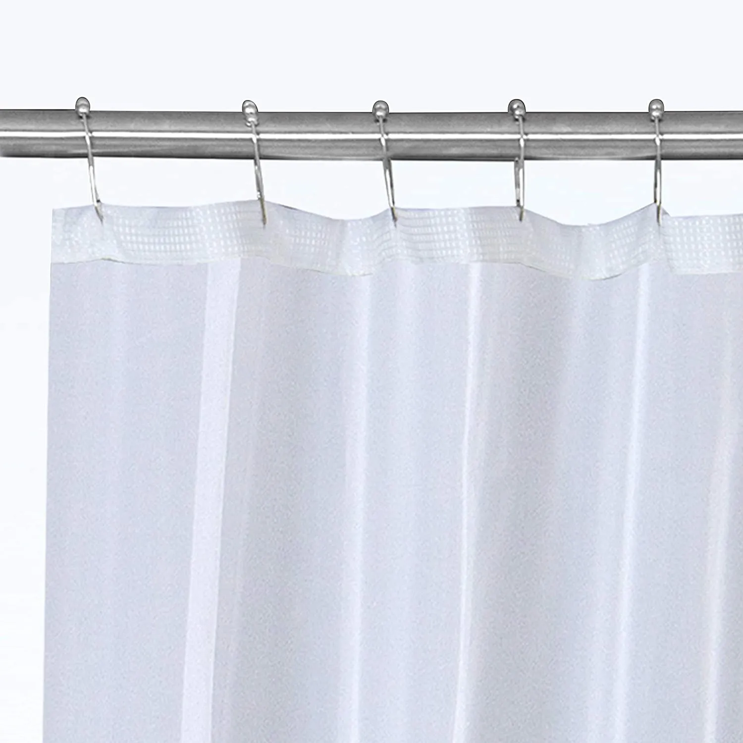 Dainty Home Smart Design Complete 2 in 1 Waffle Weave Hotel Spa Style Fabric Shower Curtain Snap On/Off Waterproof Detachable Liner Set