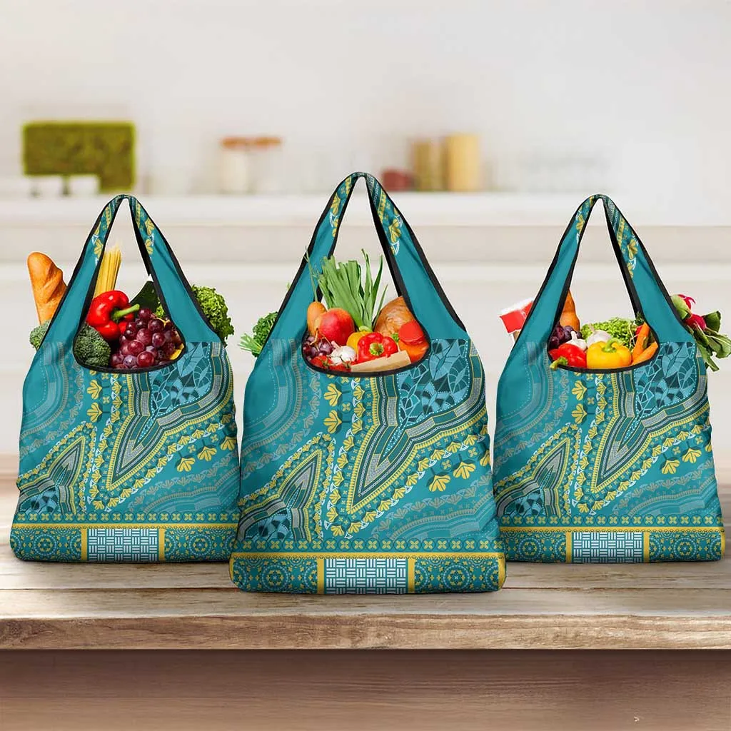 Dashiki Grocery Bag Luxury Afro - Teal LT7