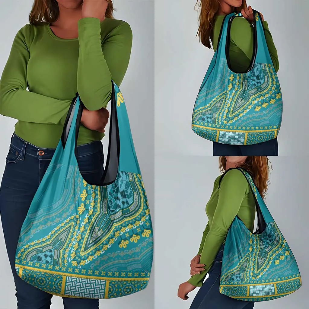 Dashiki Grocery Bag Luxury Afro - Teal LT7