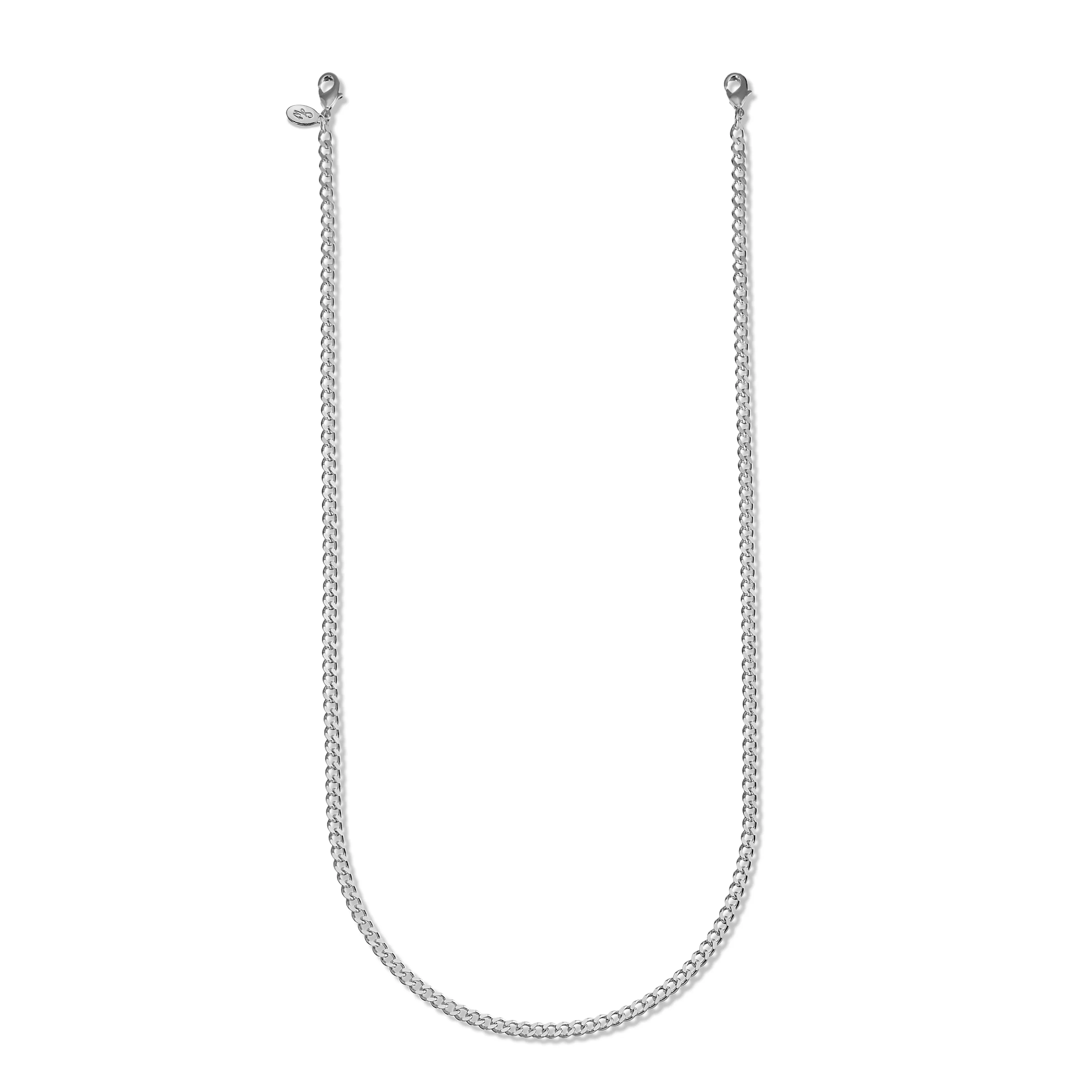 Detachable 4mm Cuban Link Chain in Silver