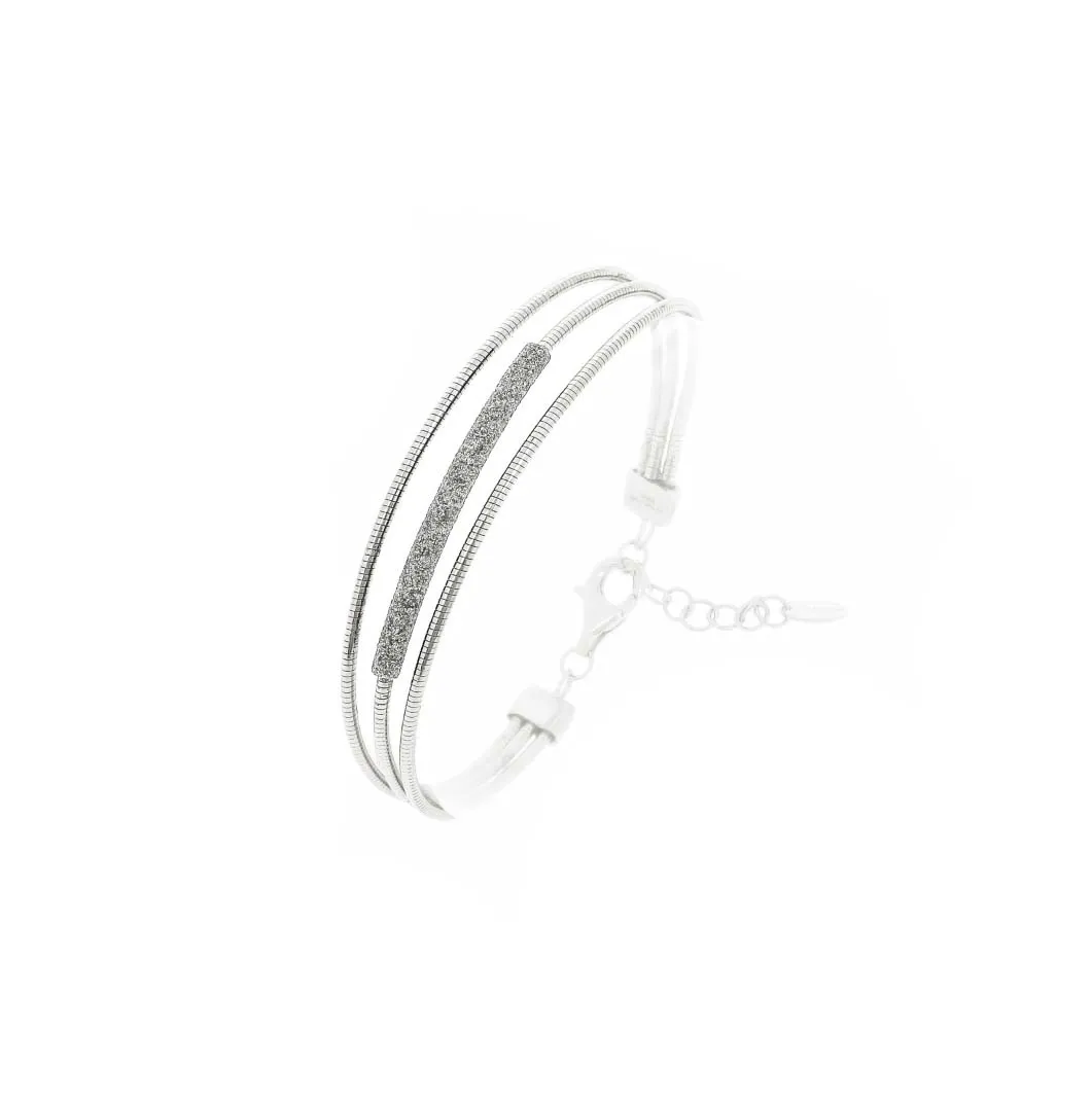 DNA Spring | Polvere di Sogni 3 Strand Rhodium Bracelet