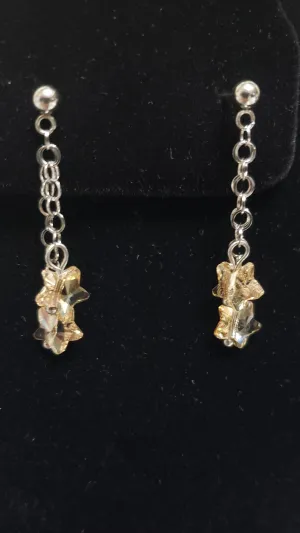 DOUBLE CHAIN EARRINGS WITH STAR SWAROVSKI ELEMENTS