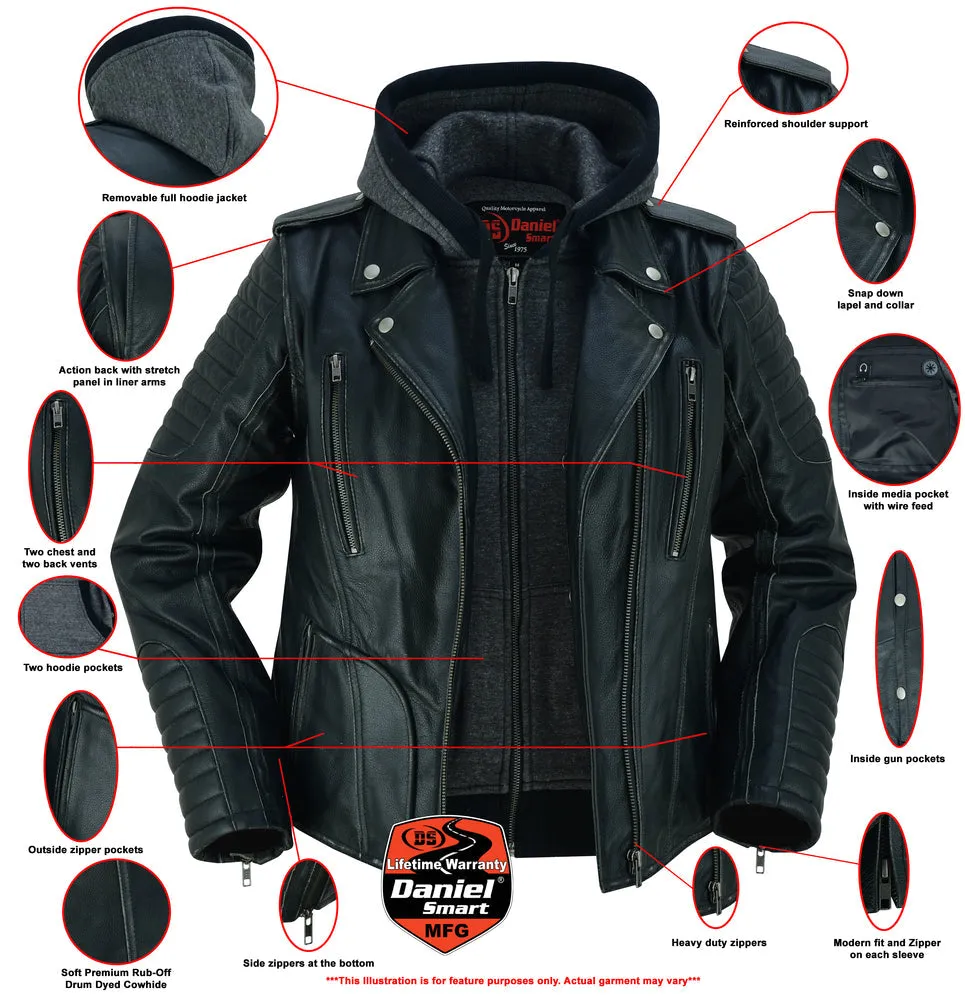 DS Women's M/C Jacket with Rub-Off Finish