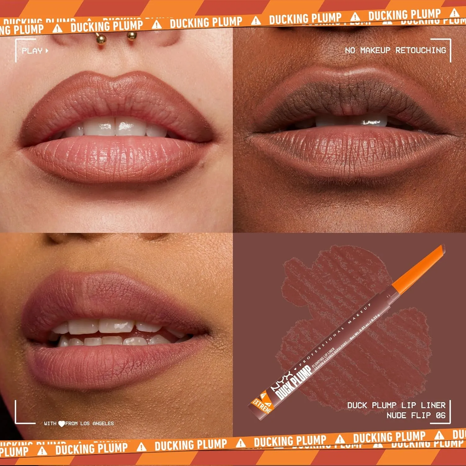Duck Plump Plumping Lip Liner, Matte Lip Pencil with up to 10HR Wear, Nude Flip (Nude Lip Liner)