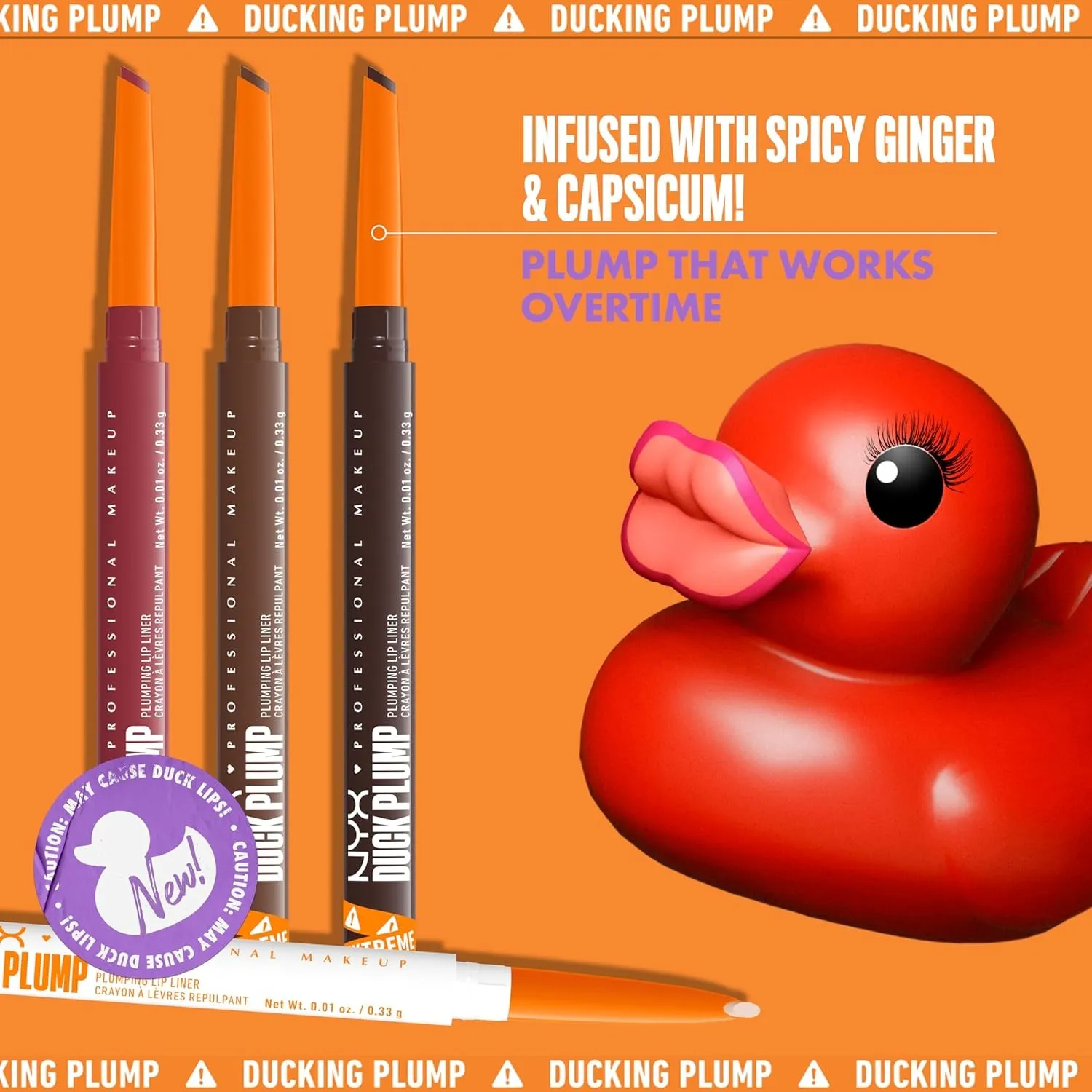 Duck Plump Plumping Lip Liner, Matte Lip Pencil with up to 10HR Wear, Nude Flip (Nude Lip Liner)