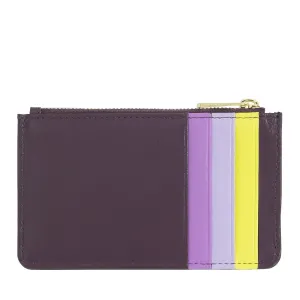 DUDU Credit Card menu holder woman in leather, small thin wallet, 4 holder tessere holder, with zipper closure