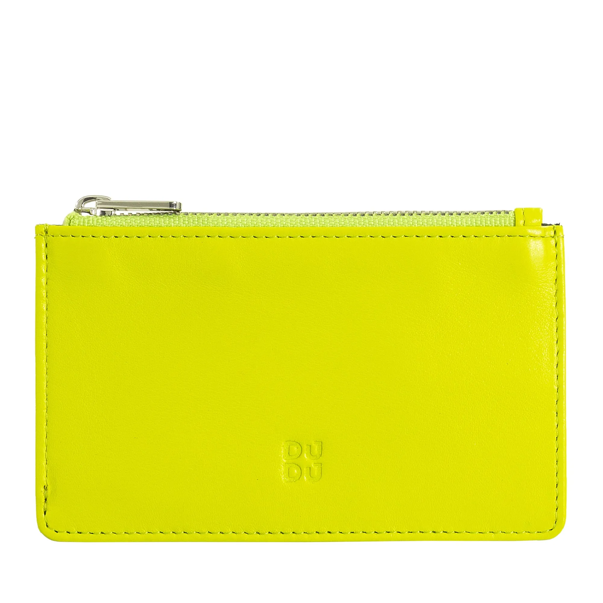 DUDU Credit Card menu holder woman in leather, small thin wallet, 4 holder tessere holder, with zipper closure