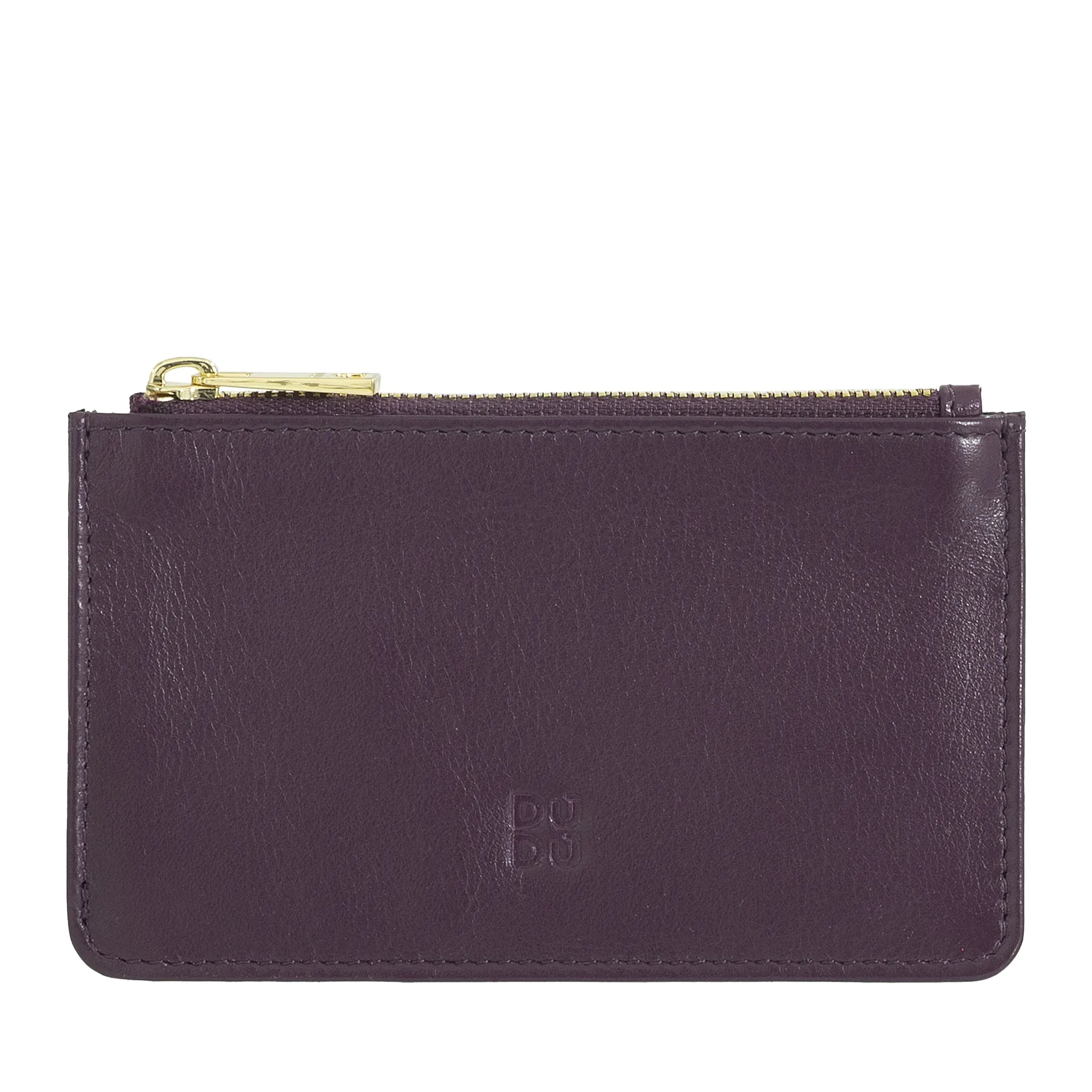 DUDU Credit Card menu holder woman in leather, small thin wallet, 4 holder tessere holder, with zipper closure