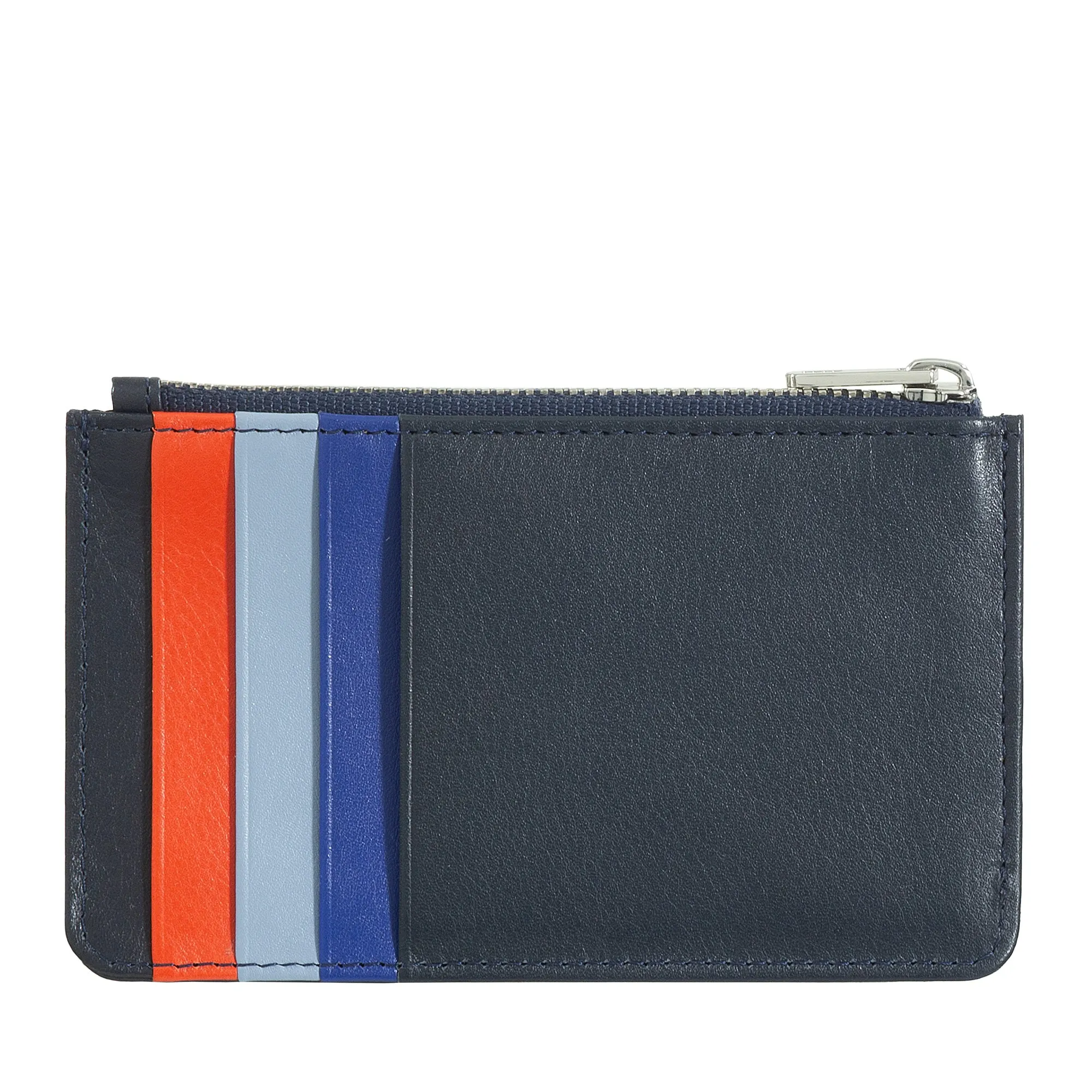 DUDU Credit Card menu holder woman in leather, small thin wallet, 4 holder tessere holder, with zipper closure