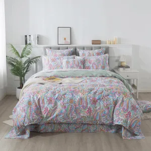 Duvet Cover Set-Pink Boho Paisley