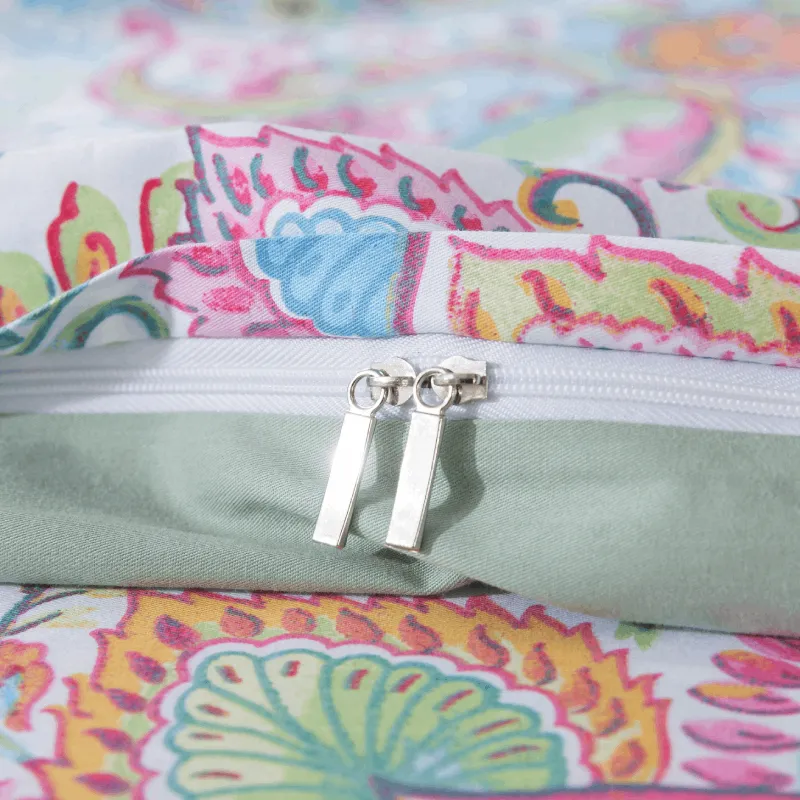 Duvet Cover Set-Pink Boho Paisley