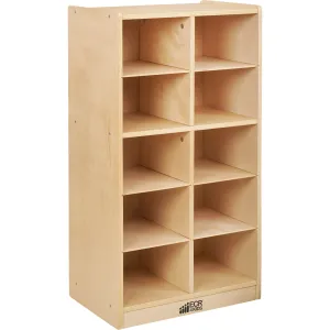 ECR4KIDS Birch 10 Cubby Tray Cabinet