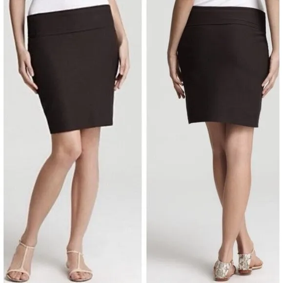 Eileen Fisher Skirt Plus Sz 3X Black Fold Over Short Washable Stretch