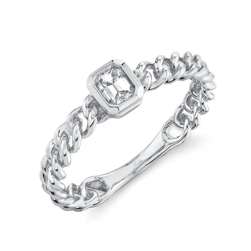 Emerald Cut Cuban Link Ring