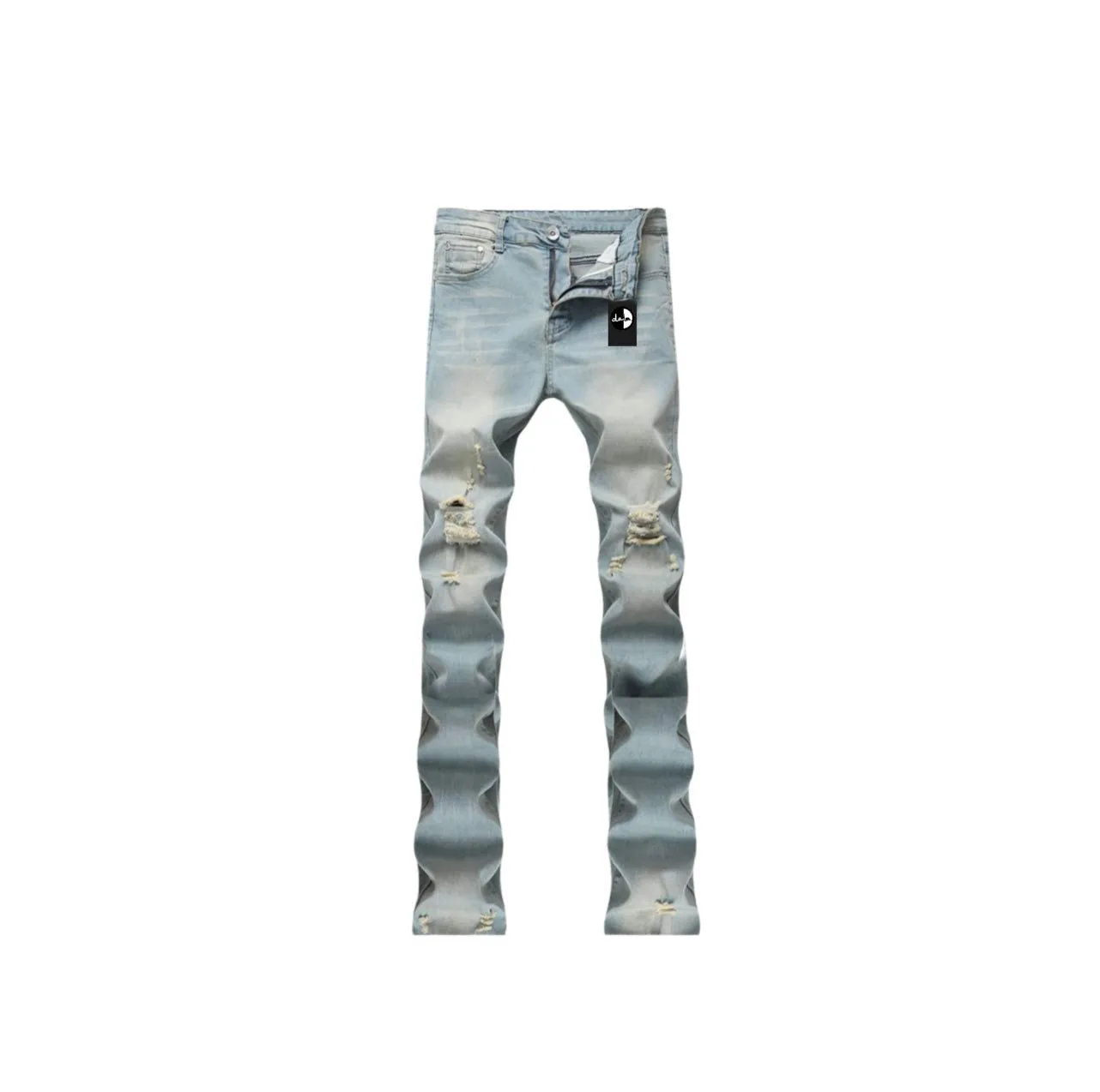 Fashion personality street style ripped micro flared pants