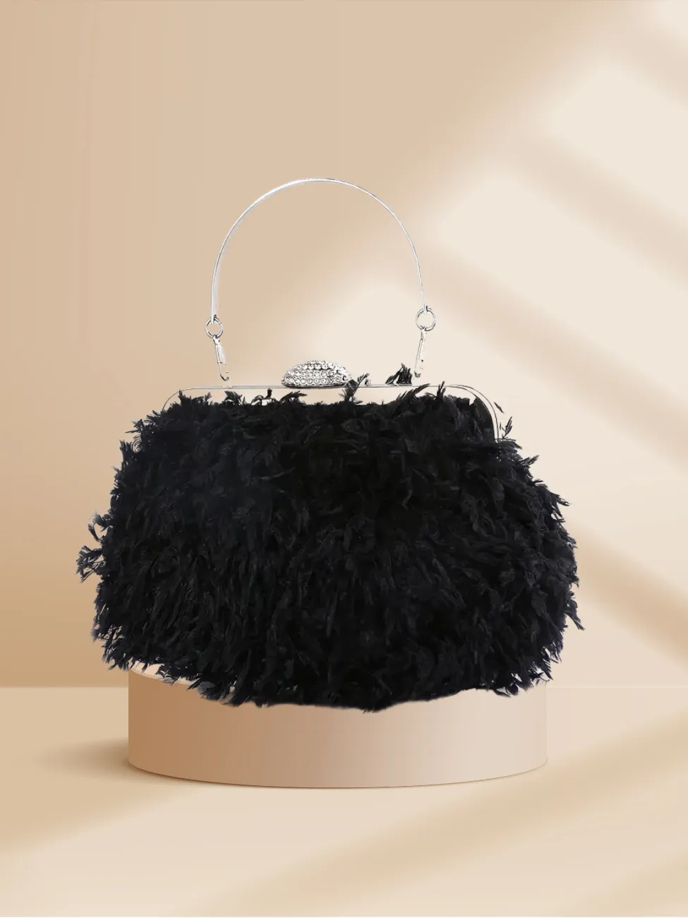 Feathery Fur Elegant Evening Bag
