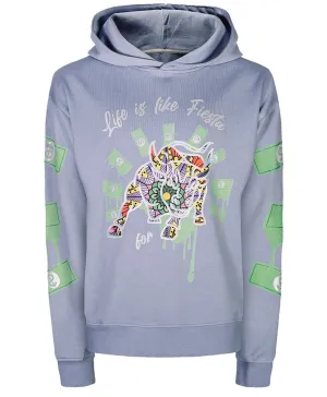 Fiesta Bull Reflective Affirmation Hoodie - Blue