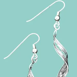 Filigree silver earrings sterling silver 925 spiral design / earrings for woman