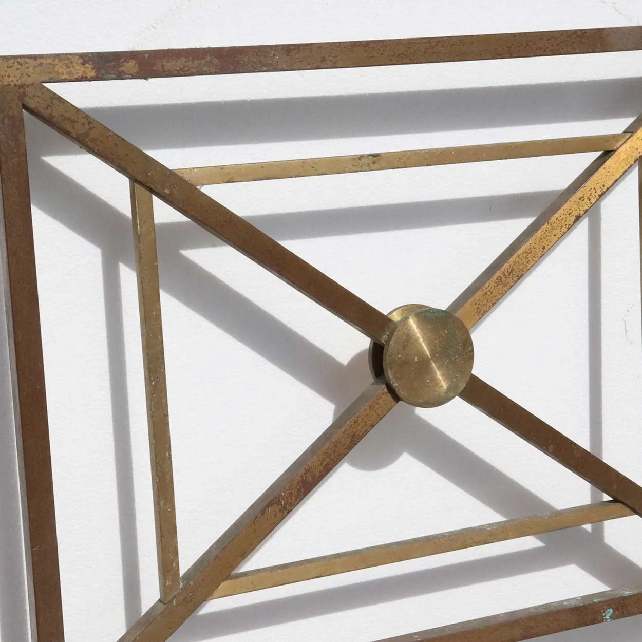 Five-Part American Solid Bronze and Mahogany Architectural Railing